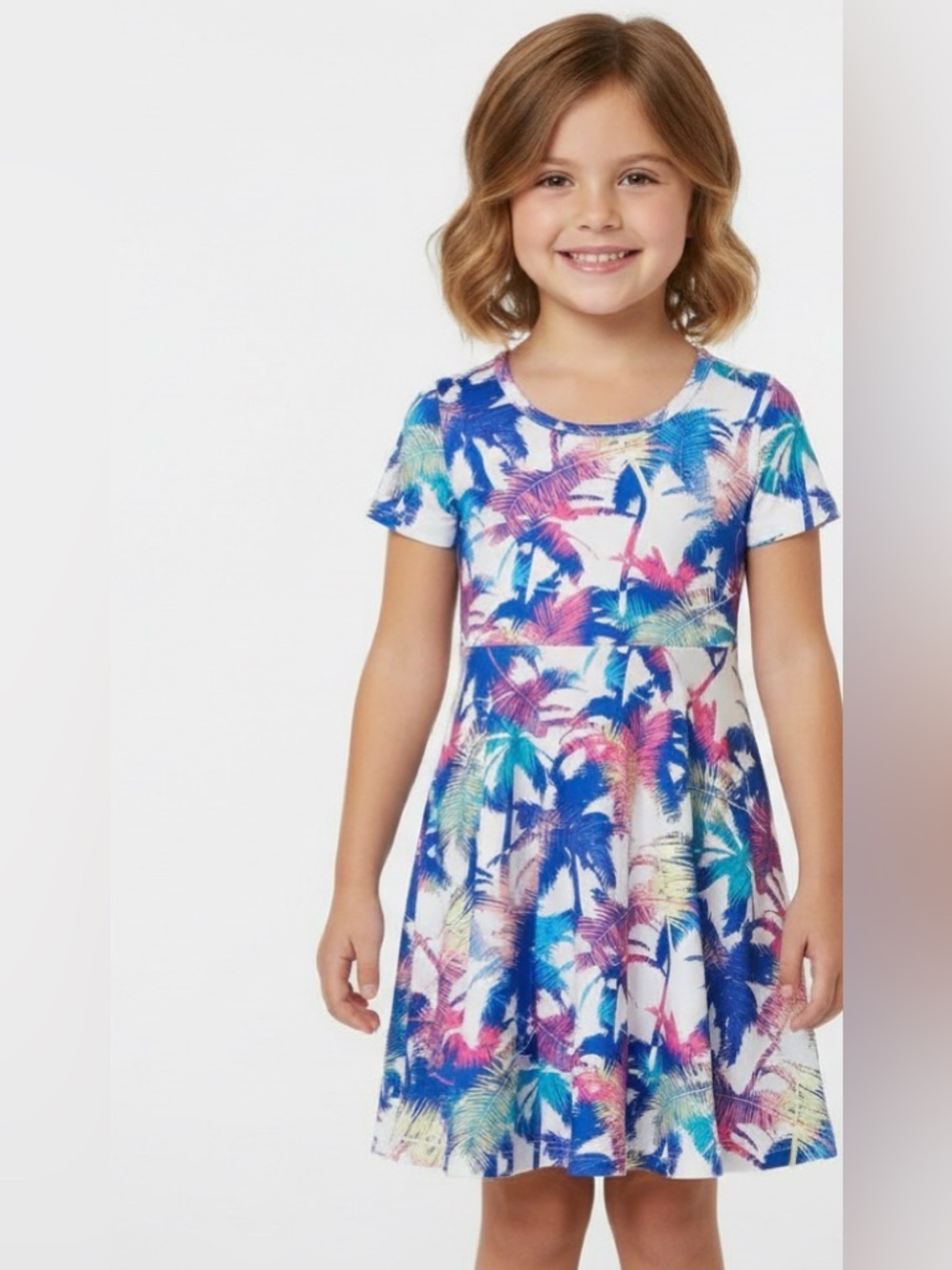 🌴 Colorful Girls Palm Tree Dress 👗 Size 6 | Fun & Vibrant!